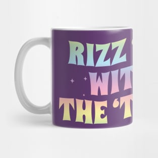 Rizz Em With The Tism - Rainbow Groovy Style Mug